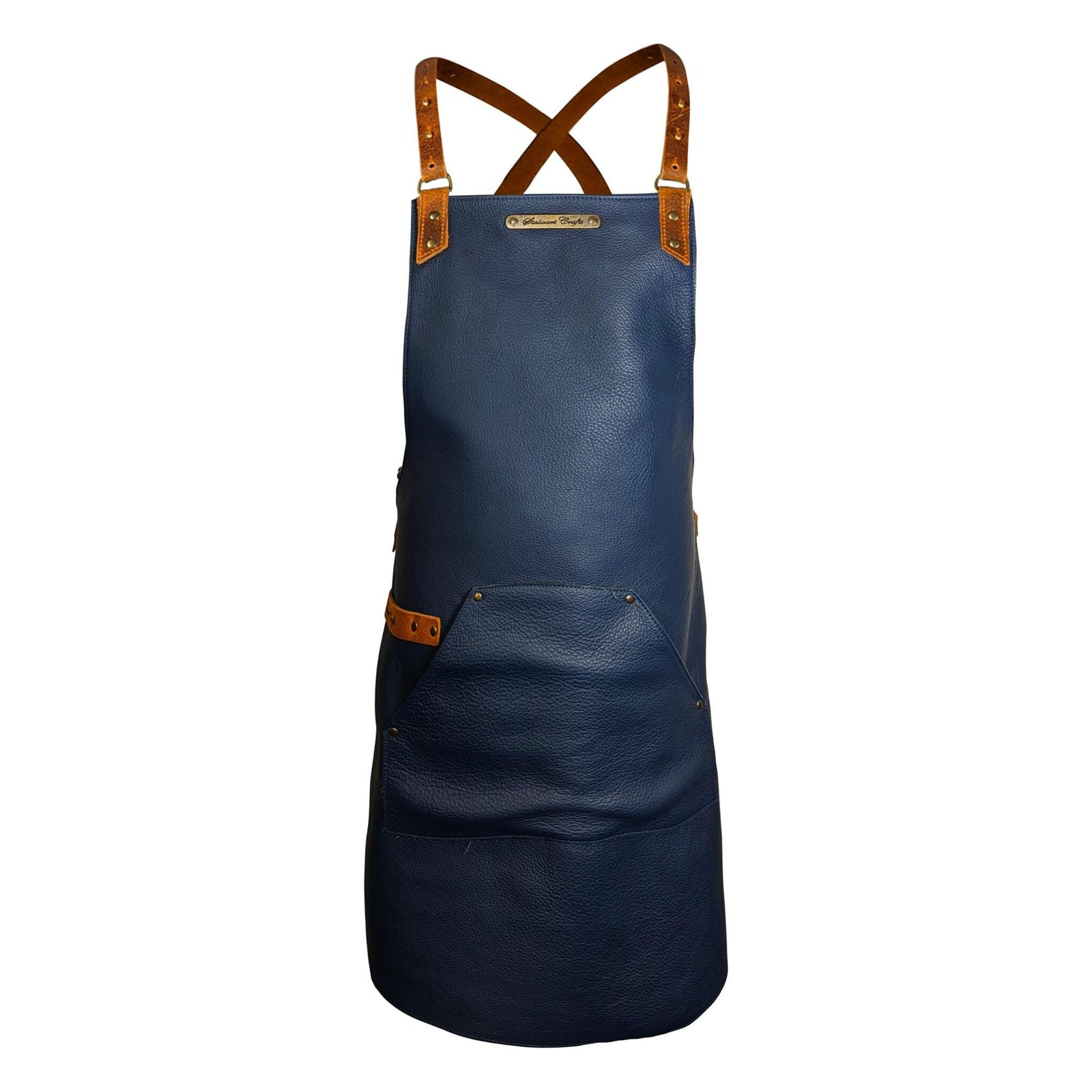 The XL BBQ cross strap DELUXE leather apron - warriorgarden