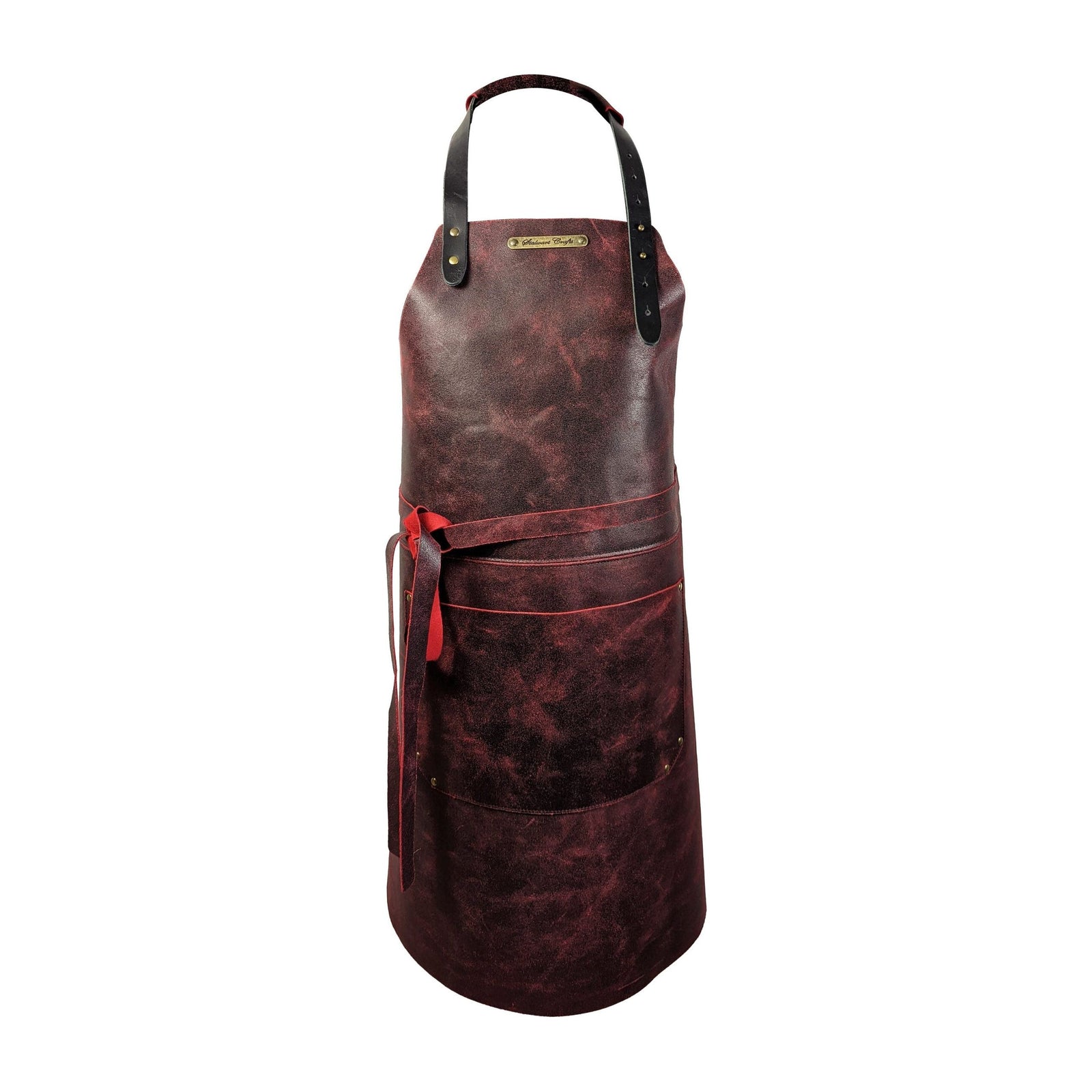 The XL Classic BBQ, rustic leather apron - warriorgarden