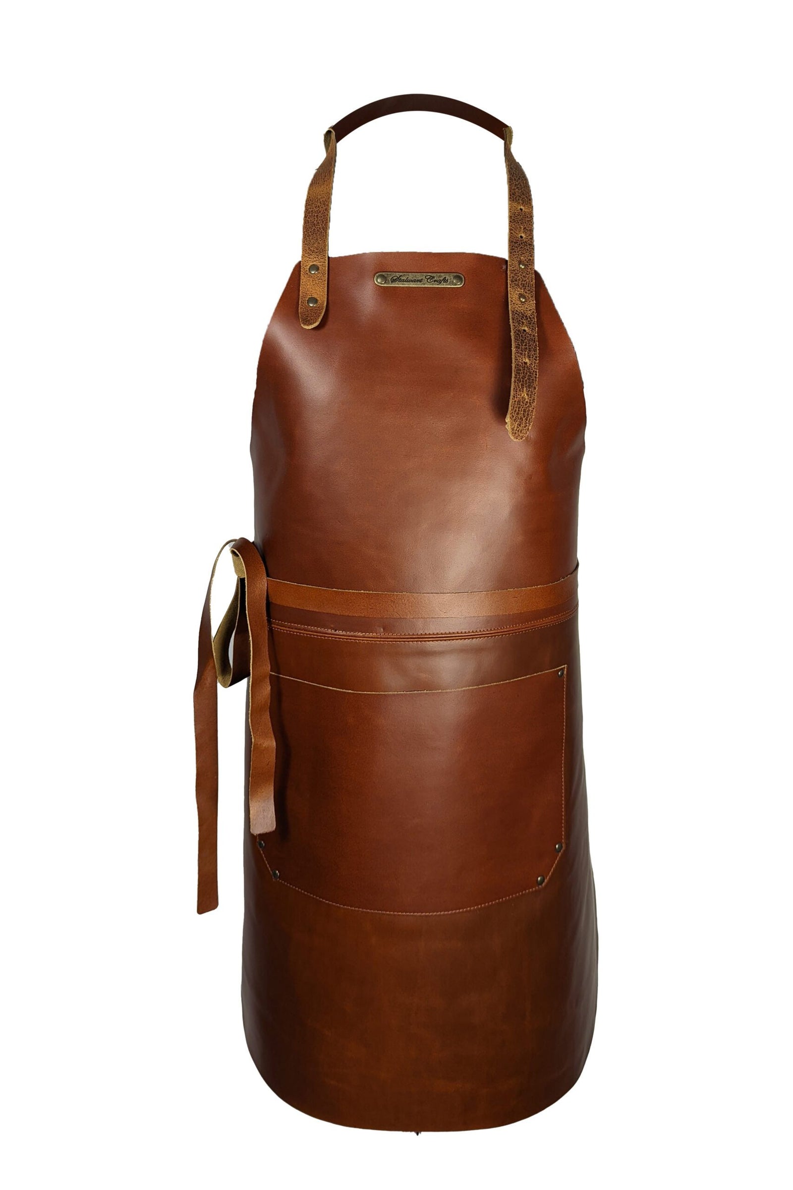 The XL Classic BBQ, rustic leather apron - warriorgarden