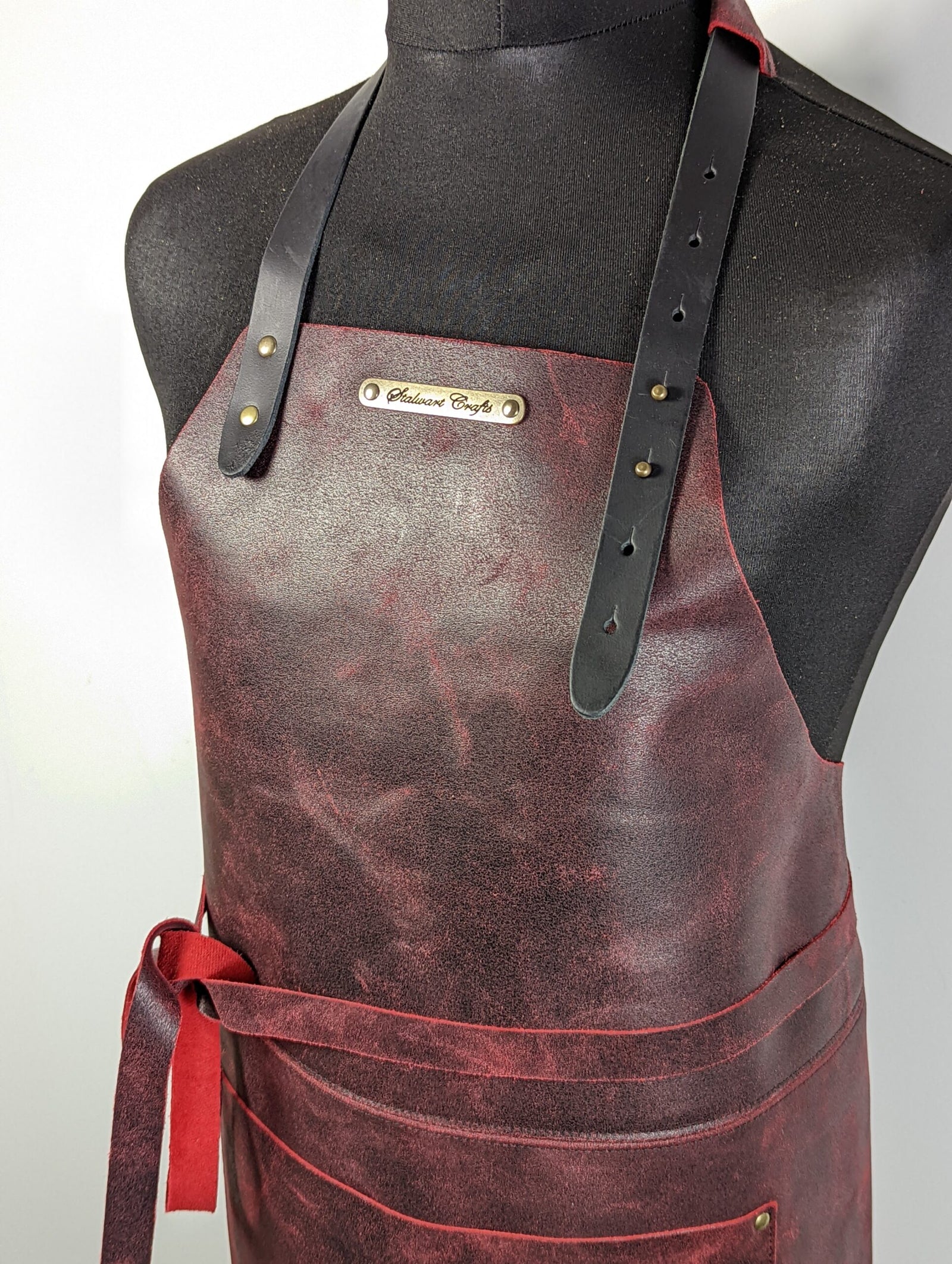 The XL Classic BBQ, rustic leather apron - warriorgarden