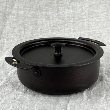 7" Prospector Sauteuse Pan with Double Steel Handles and Lid - warriorgarden