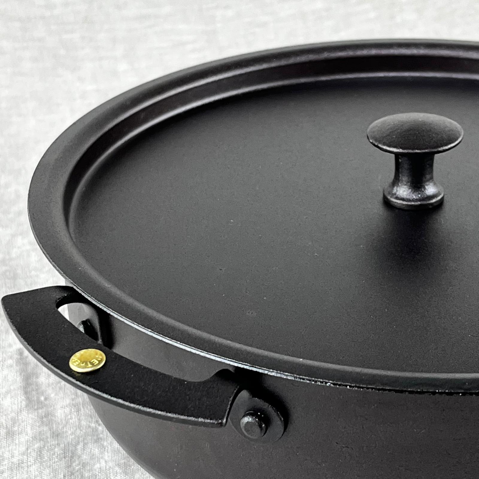 9" Deep Prospector Pan with Double Steel Handles and Lid - warriorgarden