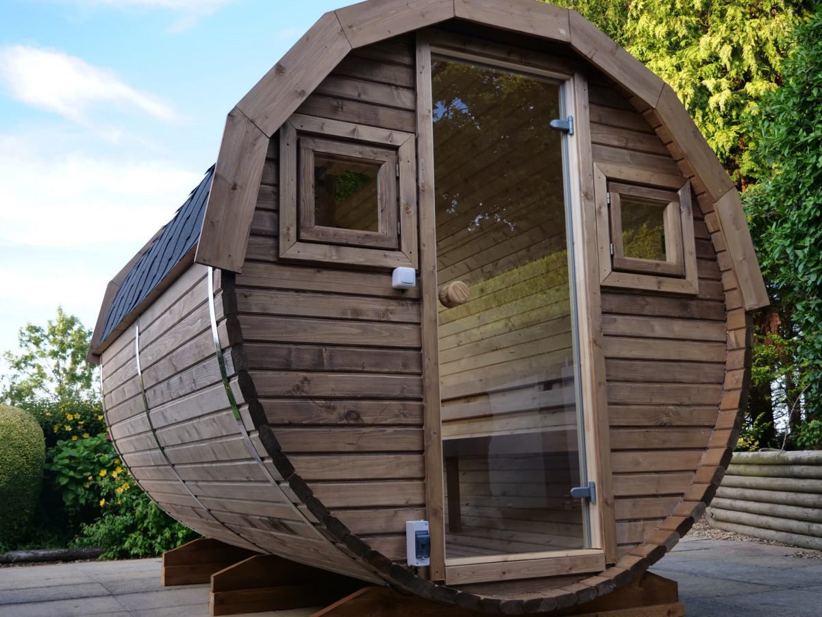 The Baltic Sauna, half panoramic window, 2.4 metre - warriorgarden