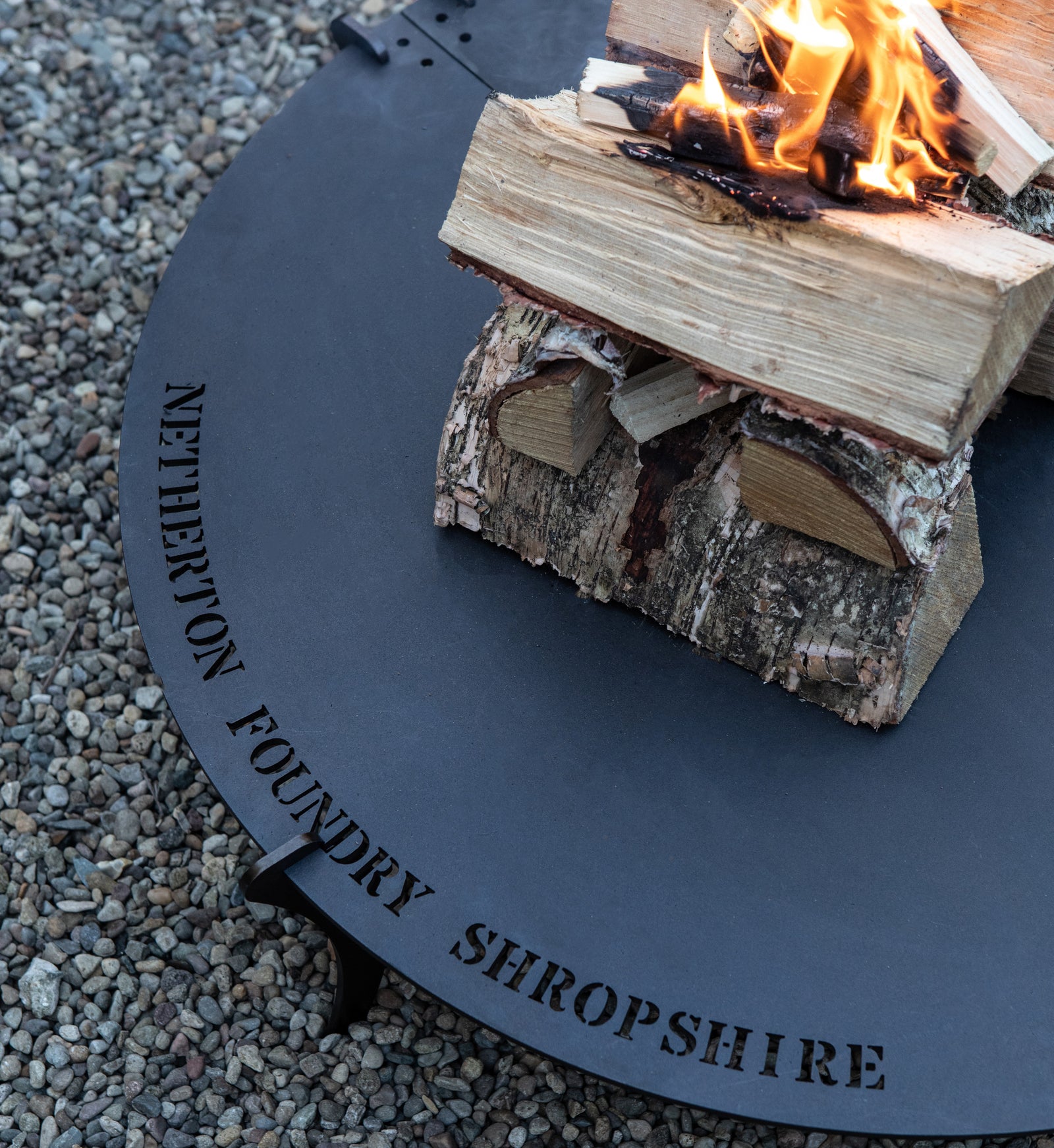 29.5" Giant Black Iron Split Fire Table - warriorgarden