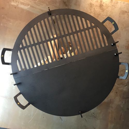 24″ Black Iron Split BBQ and Griddle Chapa - warriorgarden