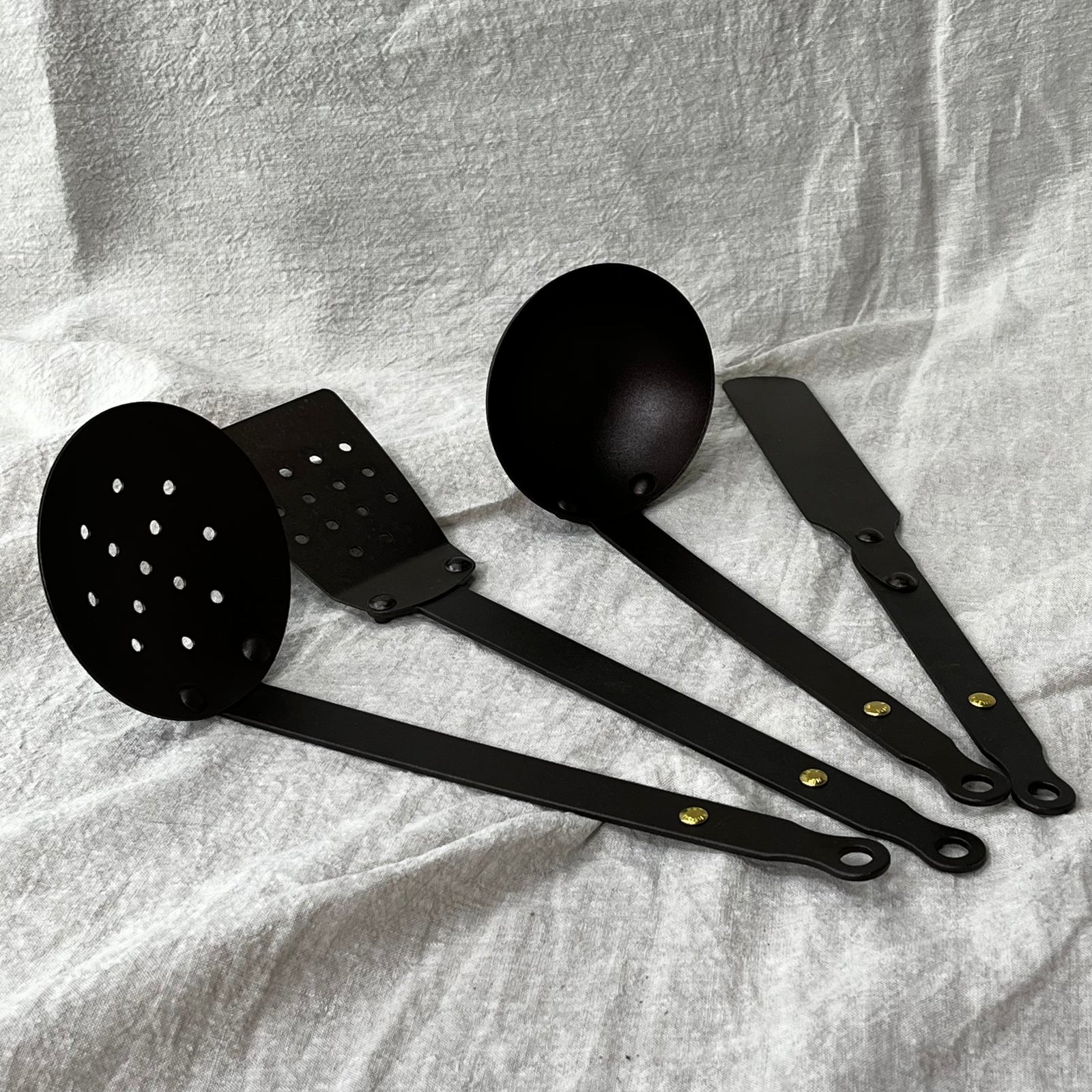 Black Iron Cooking Utensil Set - warriorgarden