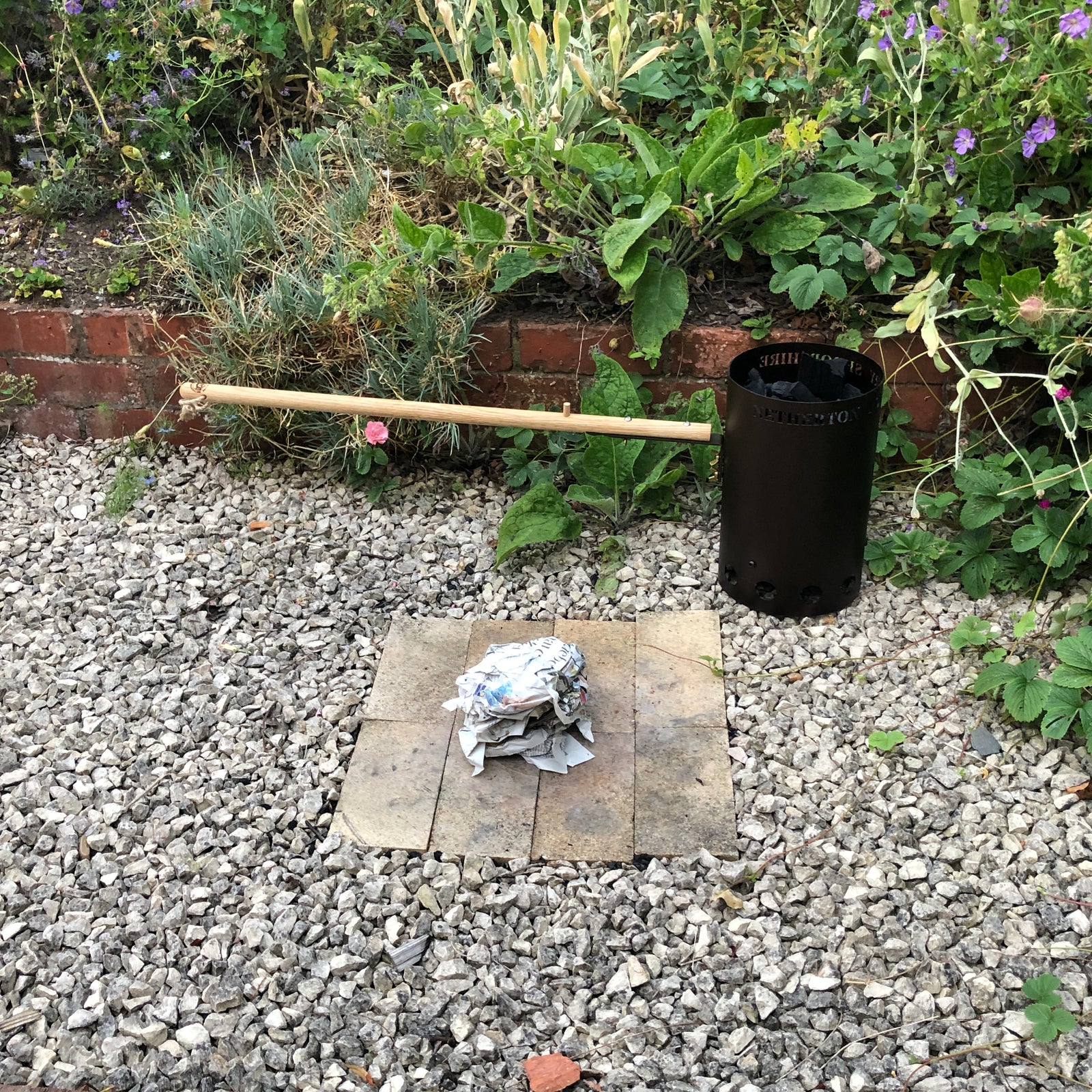 Charcoal Chimney with Oak Handle - warriorgarden