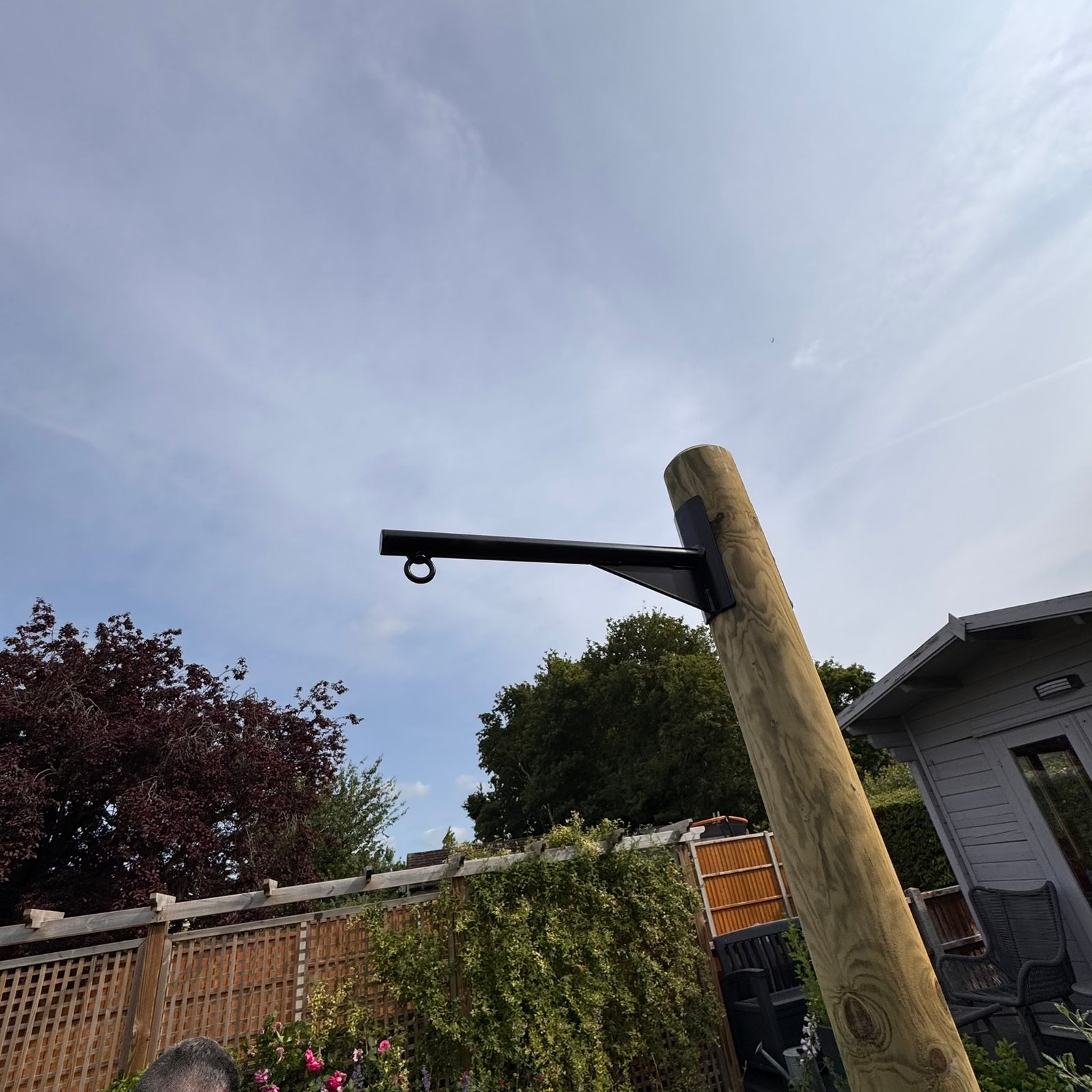 Outdoor Boxing Bag Bracket with Timber Support Post - warriorgarden