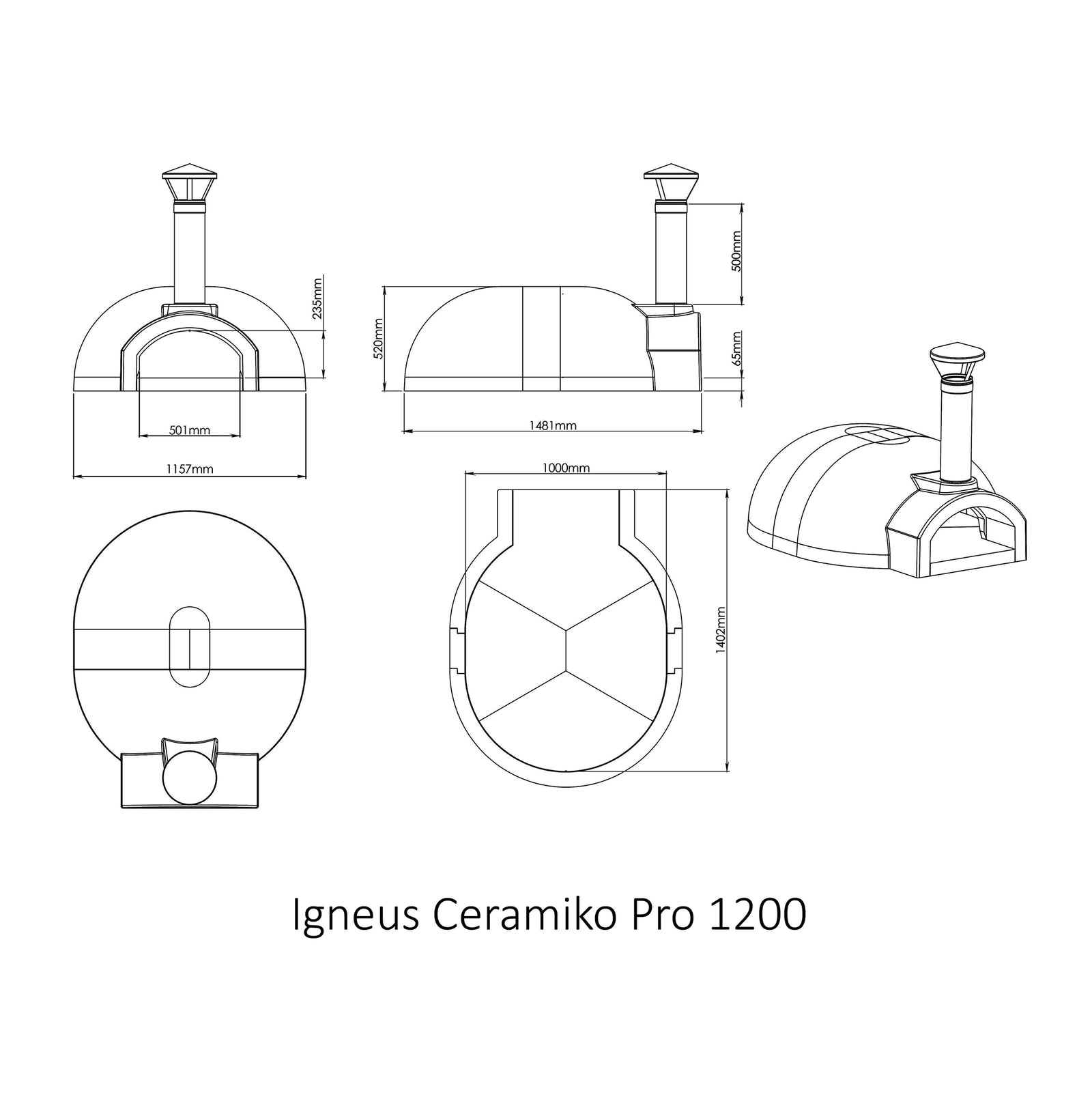 Igneus Ceramiko Pro 1200 Wood Fired Pizza Oven - warriorgarden