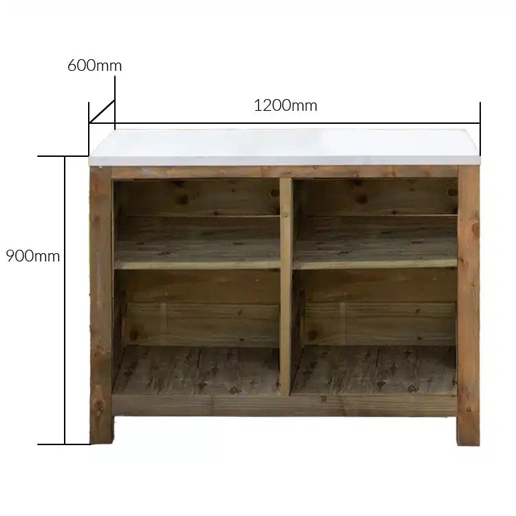 Rustic Outdoor Kitchen Shelf Unit - warriorgarden