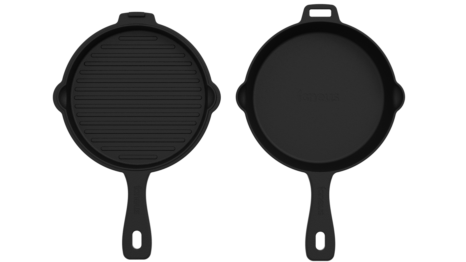 Igneus 2-Part Cast Iron Pan Set - warriorgarden