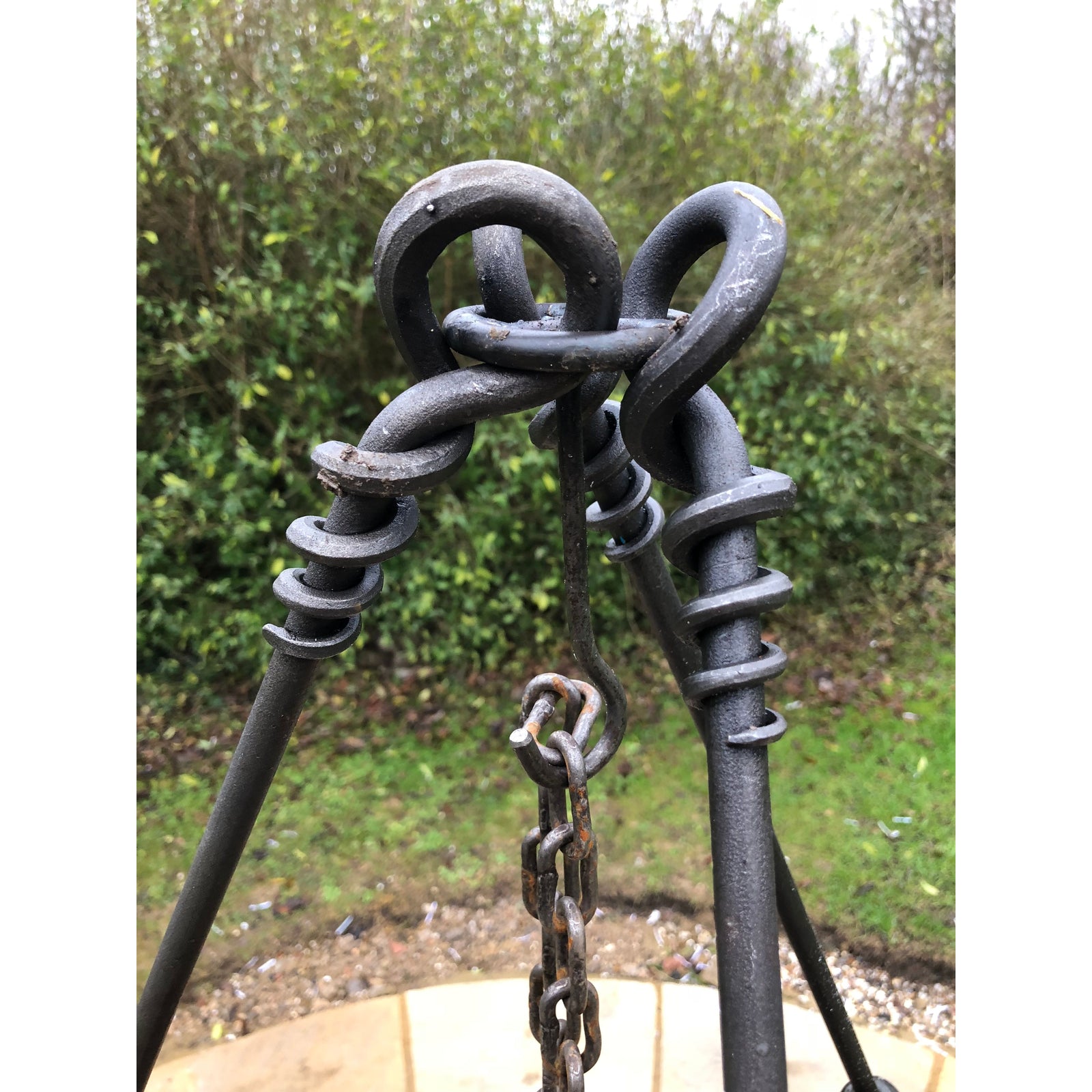 tripod cooking stand metal holding