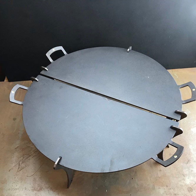 24" Black Iron Split Chapa Griddle Plate - warriorgarden