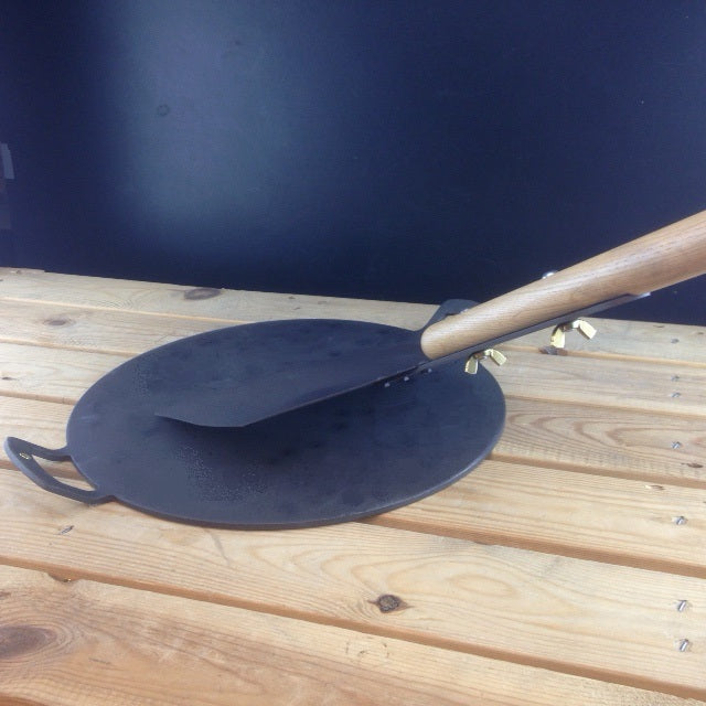 Black Iron Pizza Peel with Oak Handle - warriorgarden