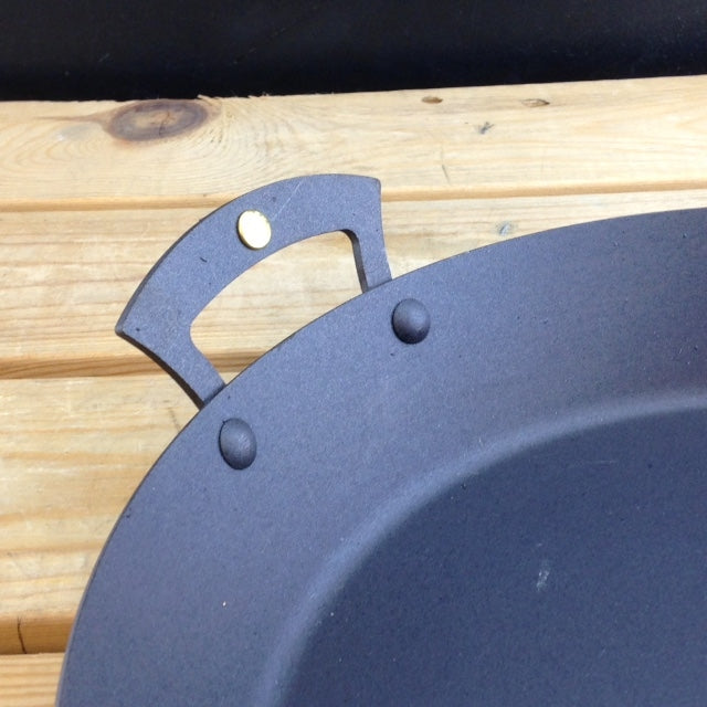 12" Spun Iron Frying Pan with Front Handle - warriorgarden