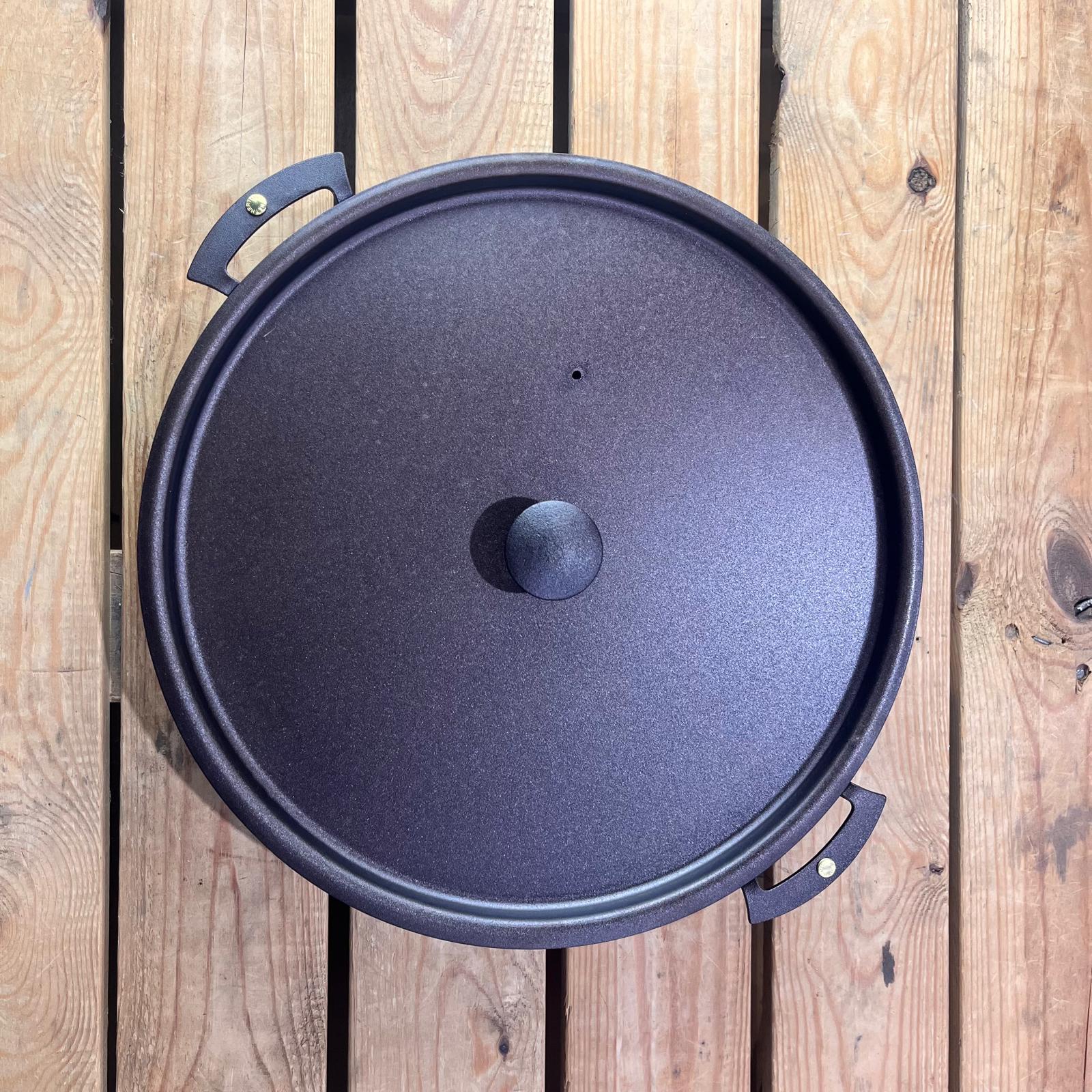 13" Prospector Pan with Double Steel Handles and Lid - warriorgarden