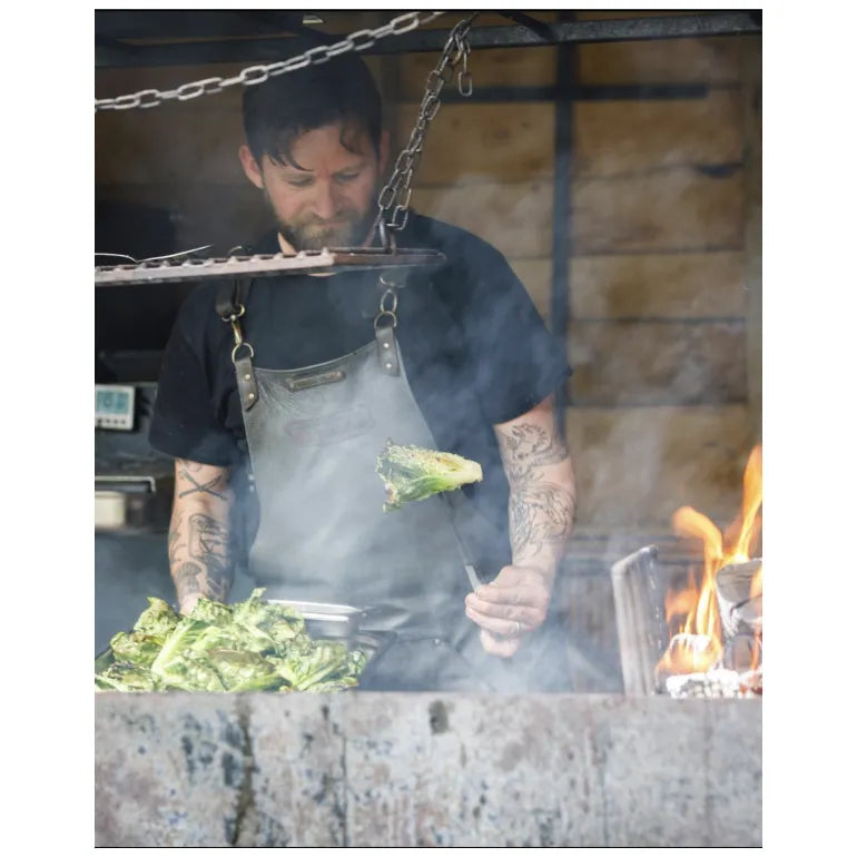 The BBQ cross strap DELUXE leather apron - warriorgarden
