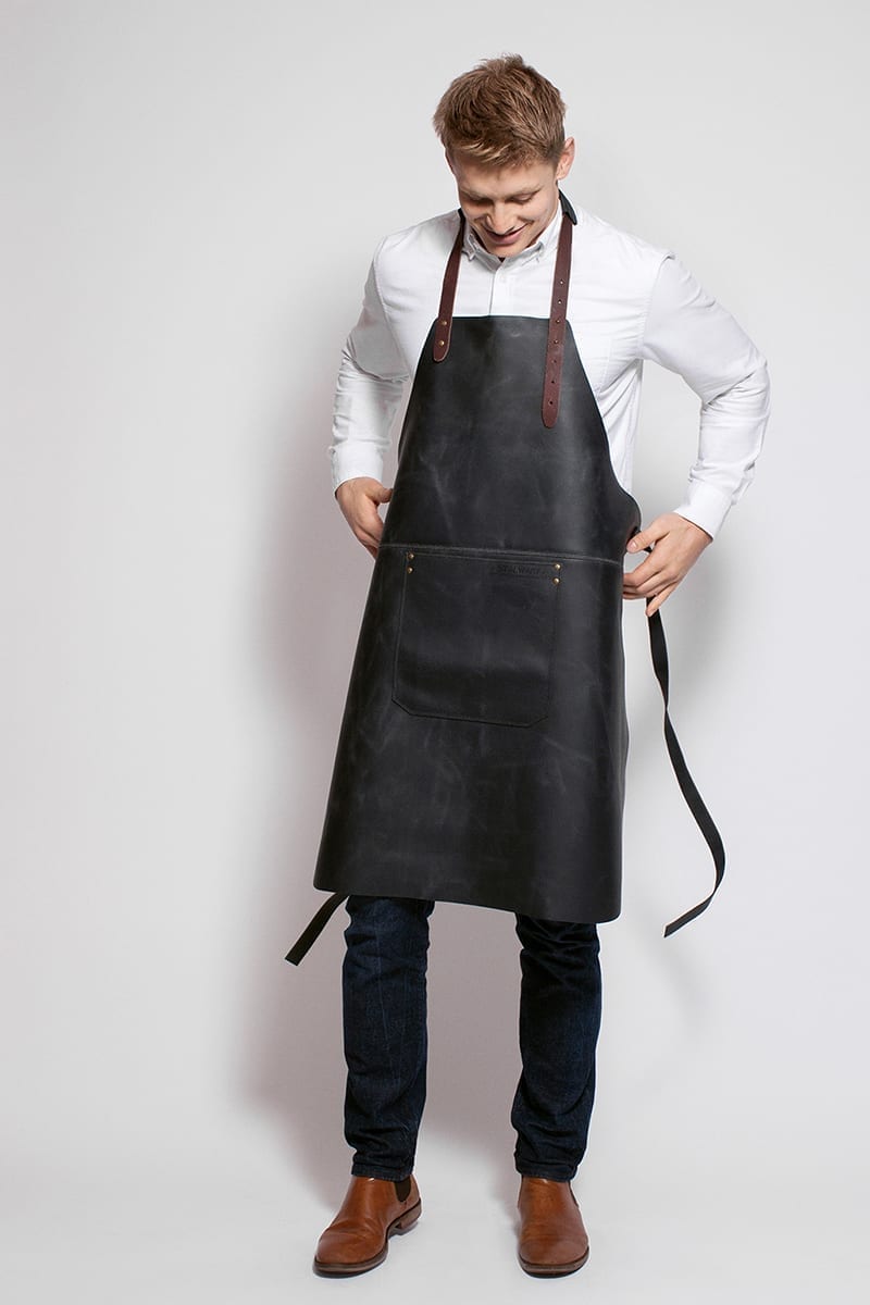 The XL Classic BBQ, rustic leather apron - warriorgarden