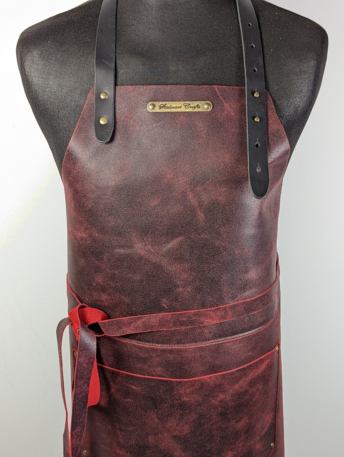 The XL Classic BBQ, rustic leather apron - warriorgarden