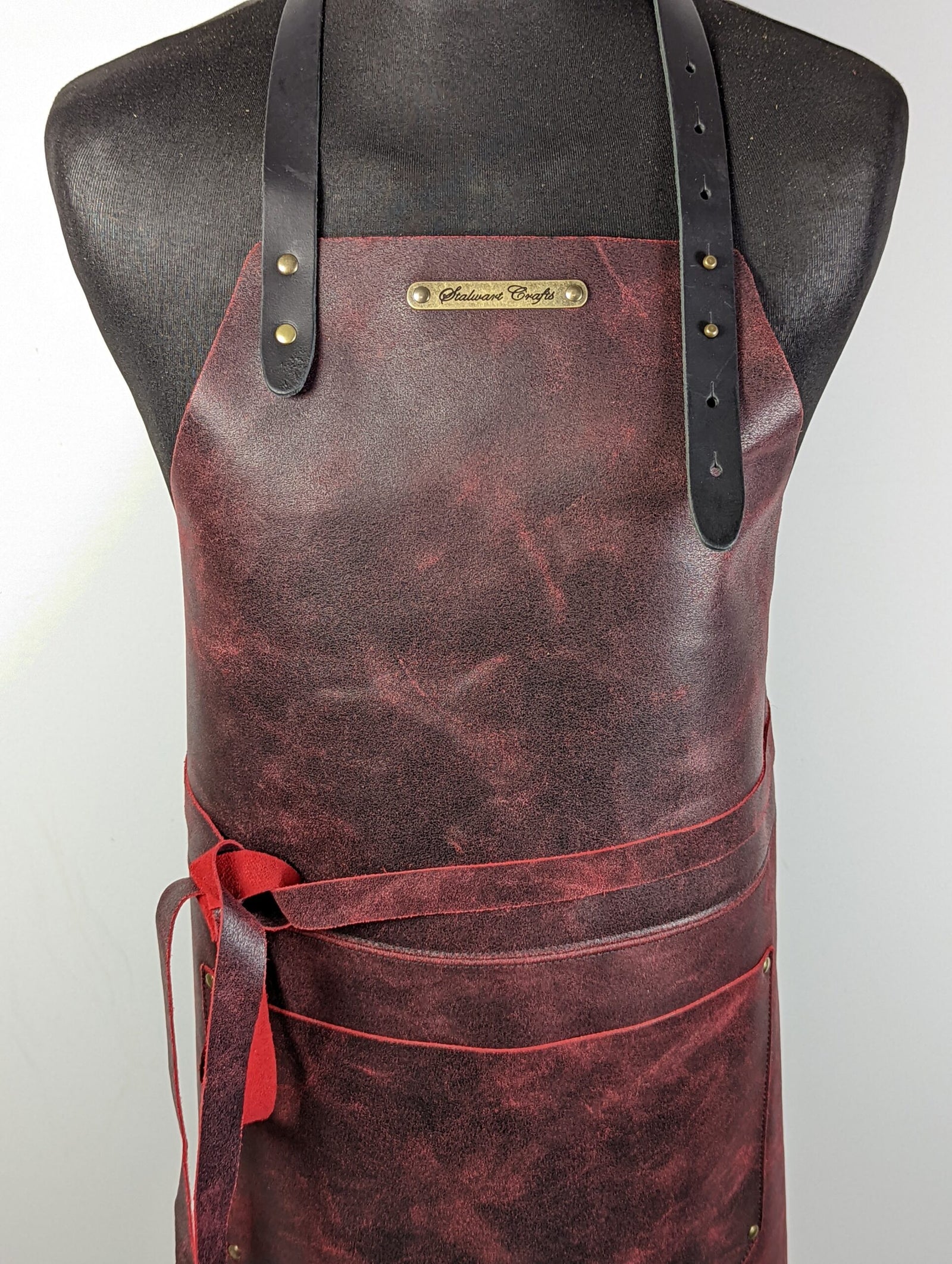 The XL Classic BBQ, rustic leather apron - warriorgarden