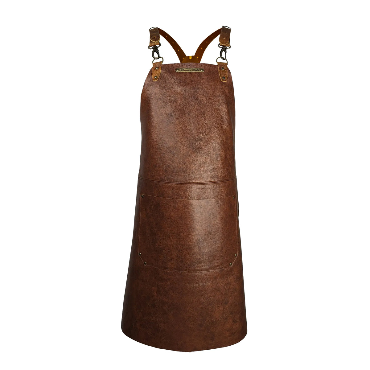The XL BBQ cross strap DELUXE leather apron - warriorgarden
