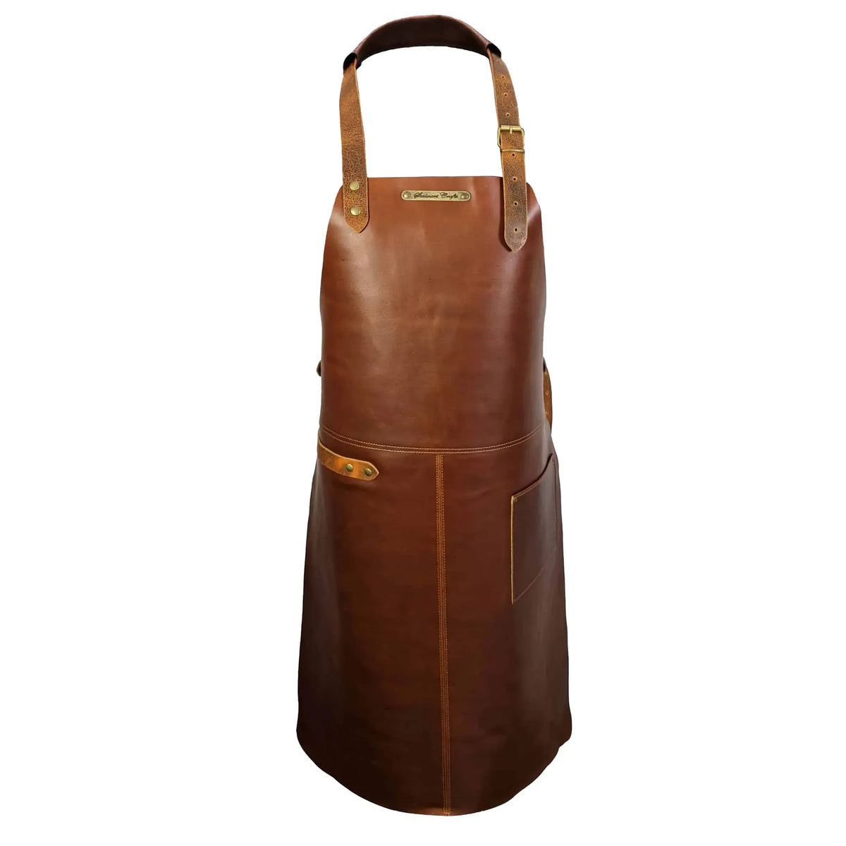 The classic BBQ, rustic leather apron 'eco' - warriorgarden