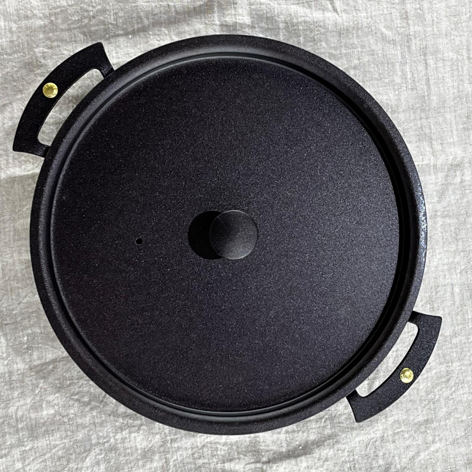 9" Deep Prospector Pan with Double Steel Handles and Lid - warriorgarden