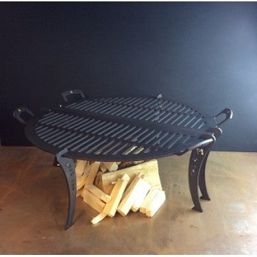 Netherton Giant BBQ on oak legs set over fire pit