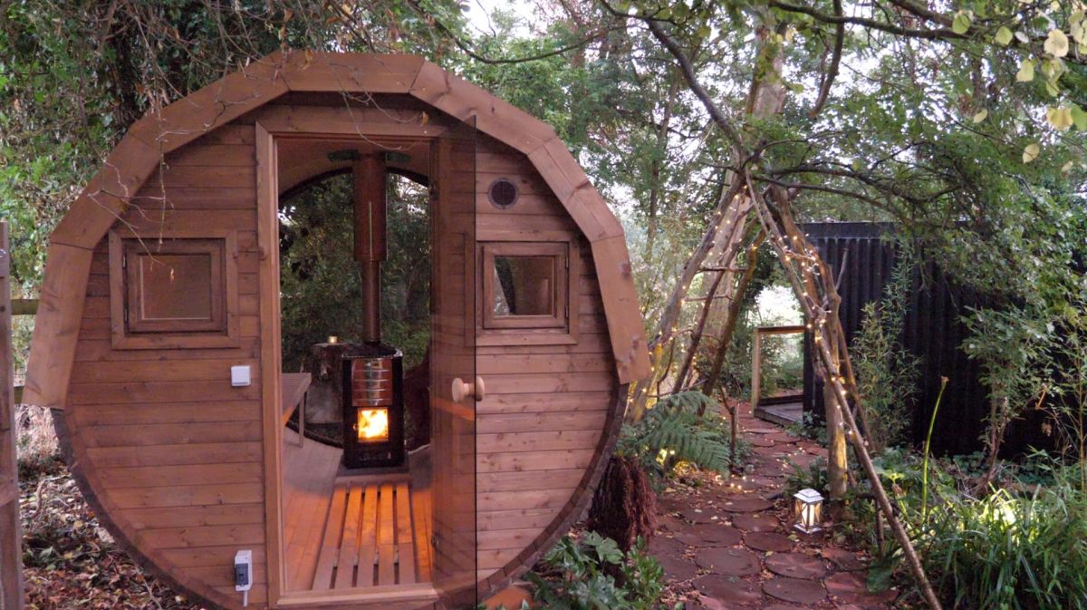 The Baltic Sauna, half panoramic window, 2.4 metre - warriorgarden