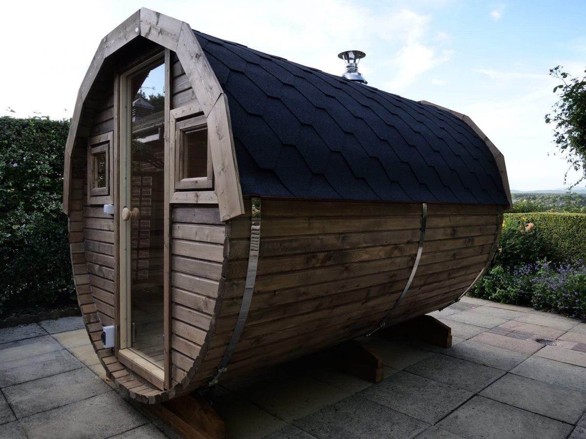 The Baltic Sauna, half panoramic window, 2.4 metre - warriorgarden