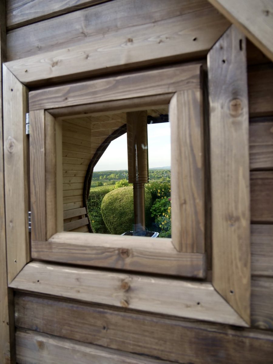 The Baltic Sauna, half panoramic window, 2.4 metre - warriorgarden