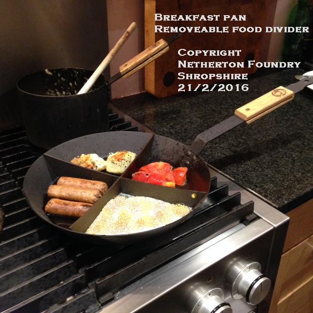 12" Spun Iron Breakfast Pan with Divider - warriorgarden