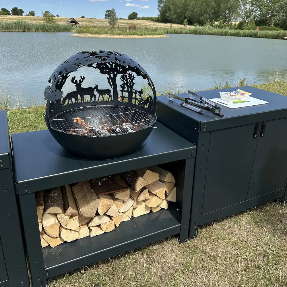 Cooking Station with BBQ Sphere - warriorgarden