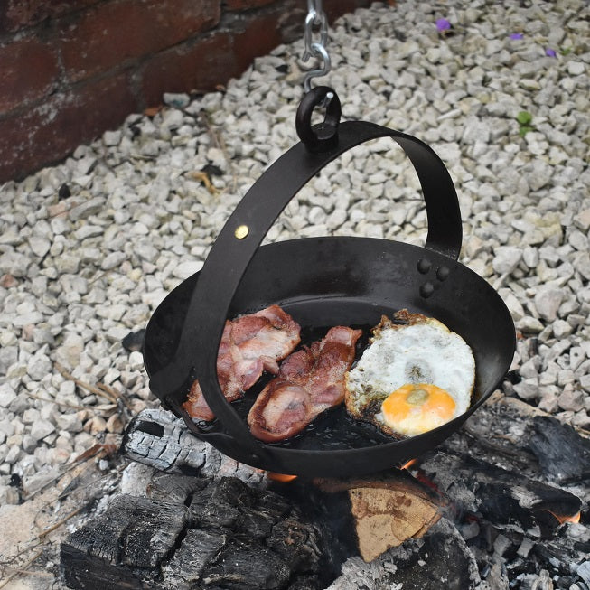 Steel Stake & Chain for Open Fire Cooking – Crochta Pan Accessory - warriorgarden