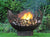 wide shot of dragon fire bowl with medium sized flames