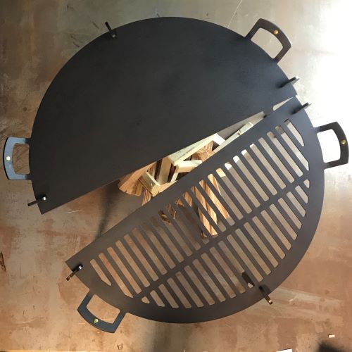 24" Split Chapa with Fire Table Combo