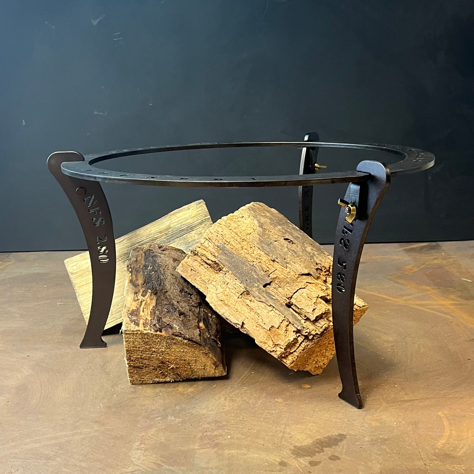 Spun Iron Cauldron & Stand - warriorgarden