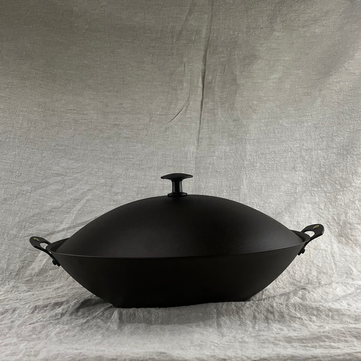 13" Spun Iron Prospector Wok with Lid – Double Handle - warriorgarden