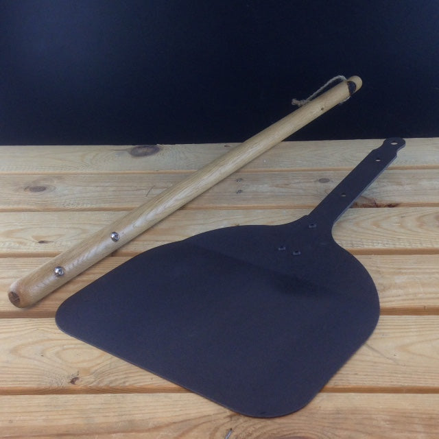Black Iron Pizza Peel with Oak Handle - warriorgarden