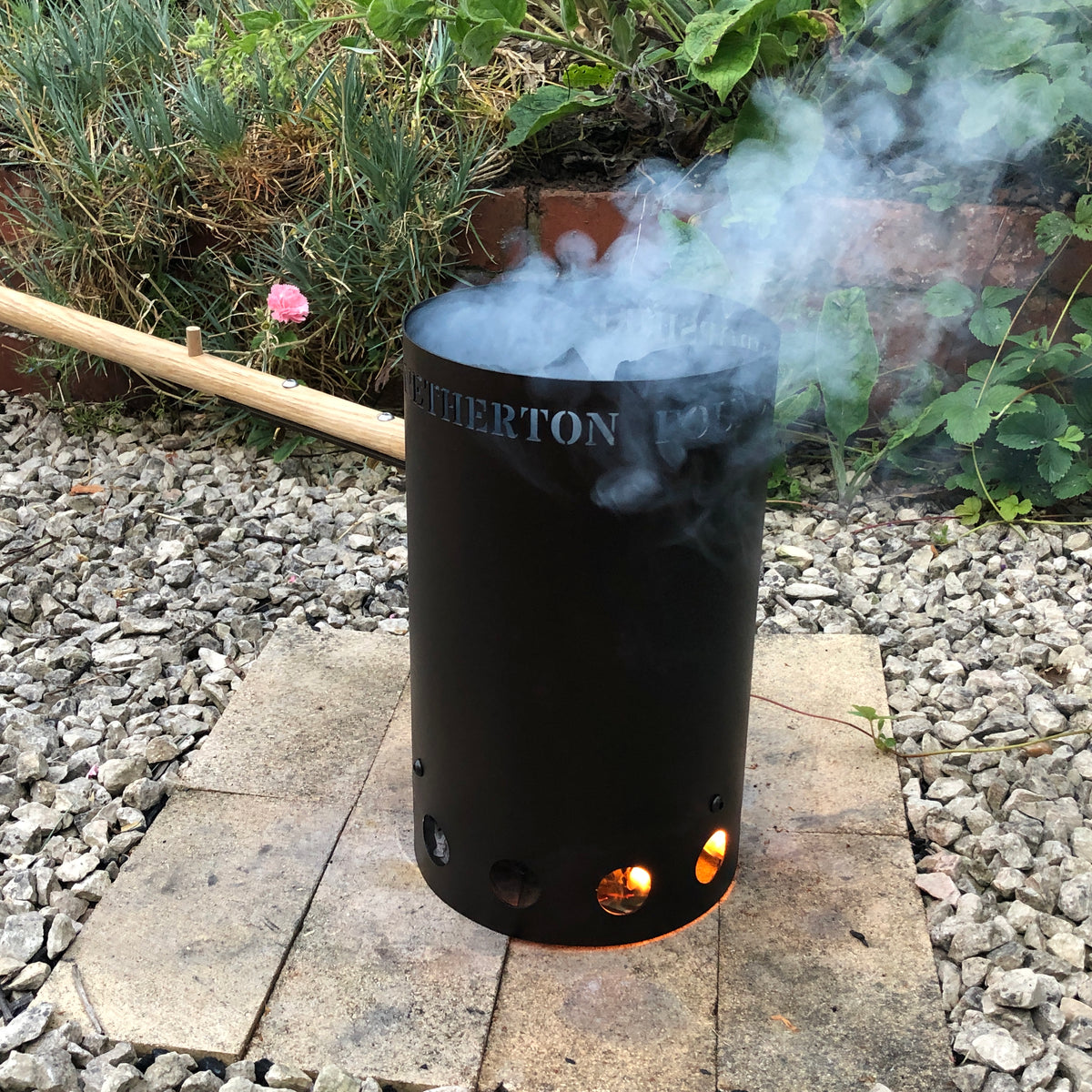 Charcoal Chimney with Oak Handle - warriorgarden