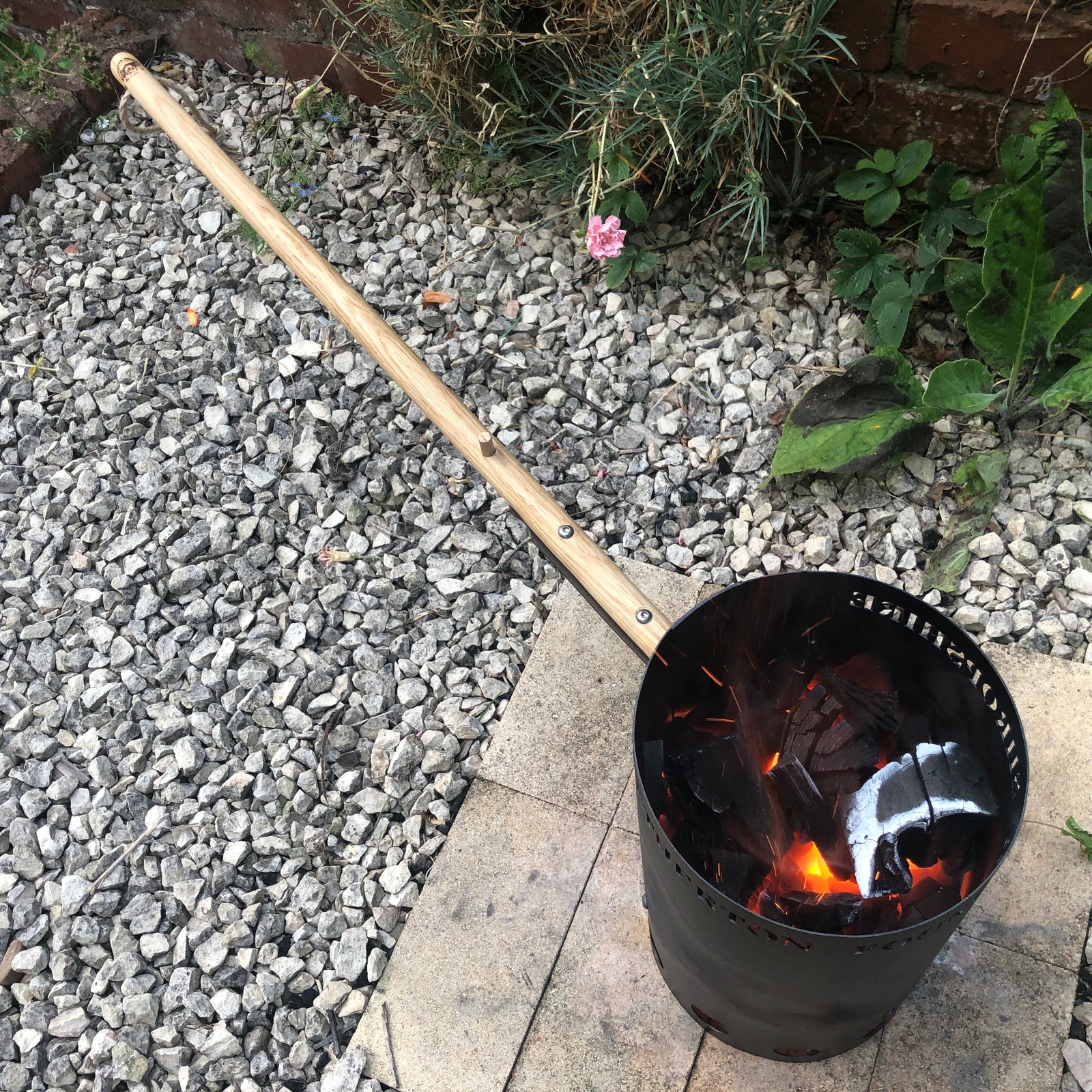 Charcoal Chimney with Oak Handle - warriorgarden