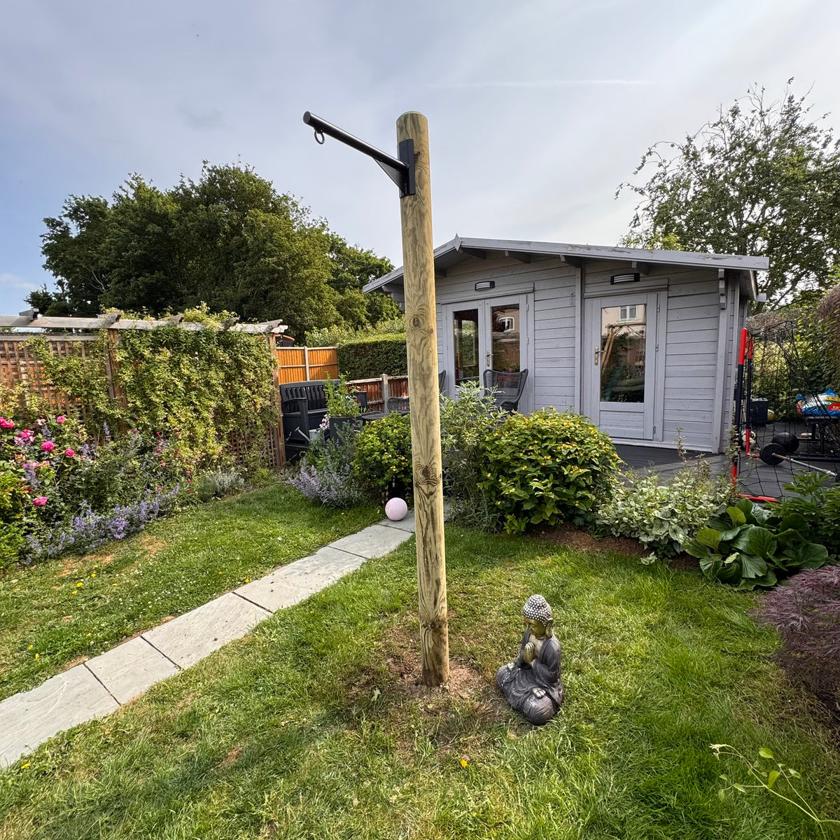 Outdoor Boxing Bag Bracket with Timber Support Post - warriorgarden