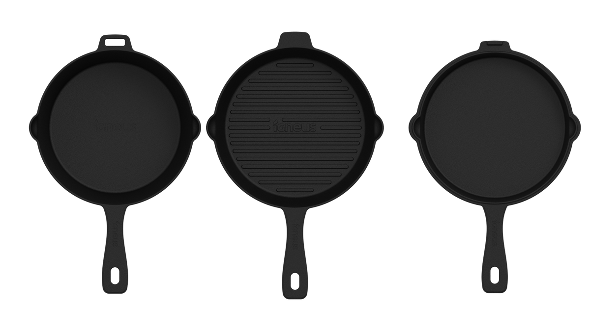 Igneus 3-Part Cast Iron Pan Set - warriorgarden