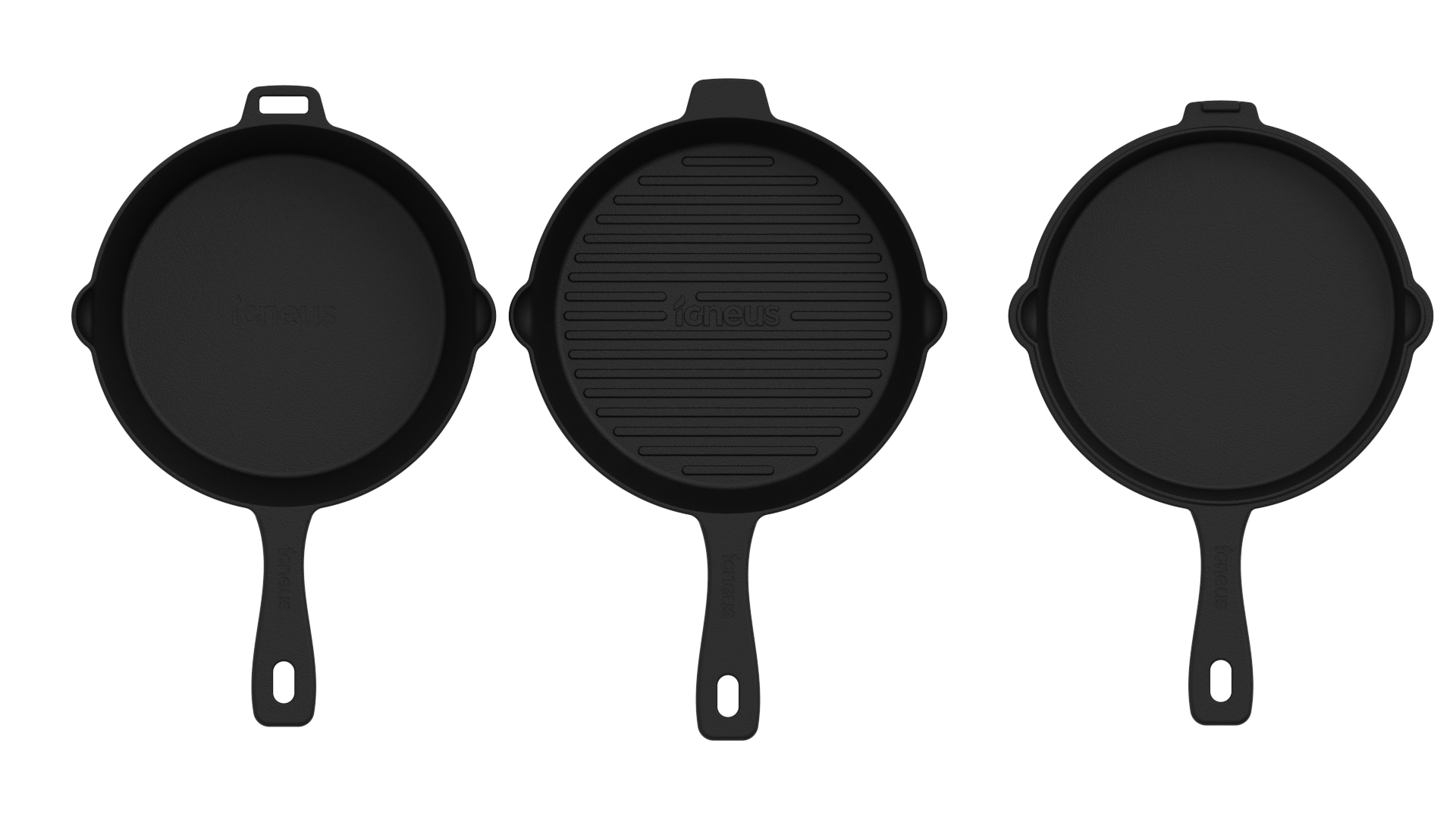 Igneus 3-Part Cast Iron Pan Set - warriorgarden
