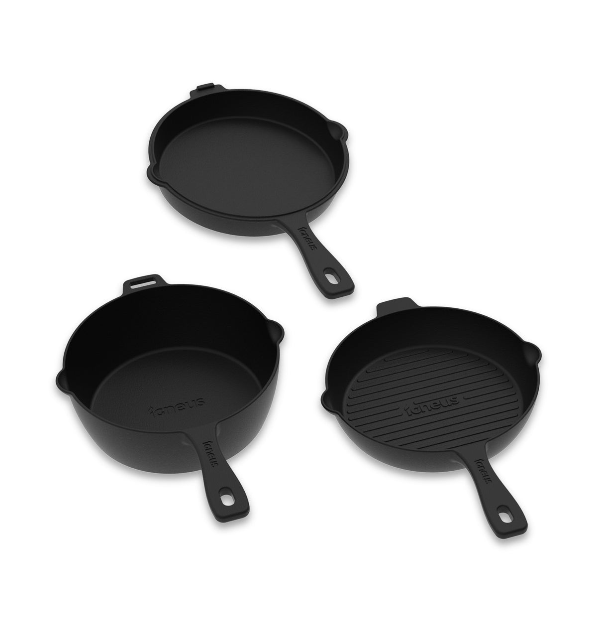 Igneus 3-Part Cast Iron Pan Set - warriorgarden