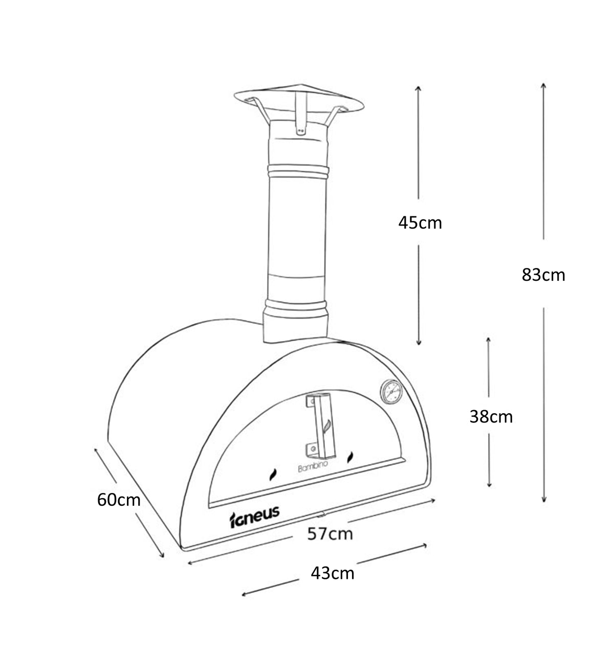 Igneus Bambino Wood Fired Pizza Oven - warriorgarden