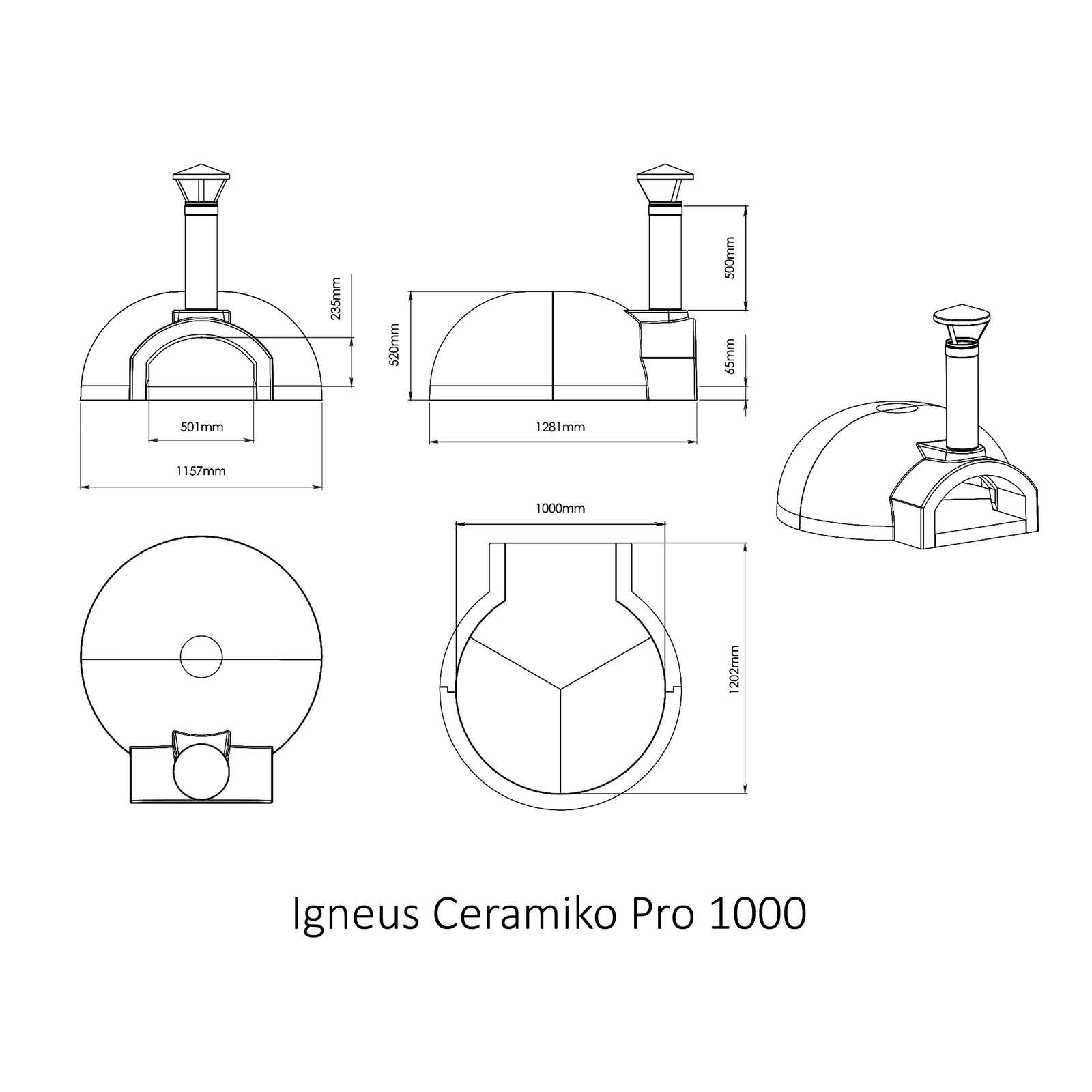 Igneus Ceramiko Pro 1000 Wood Fired Pizza Oven - warriorgarden