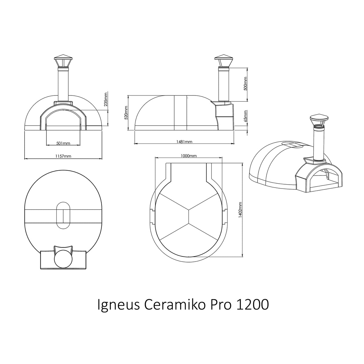 Igneus Ceramiko Pro 1200 Wood Fired Pizza Oven - warriorgarden