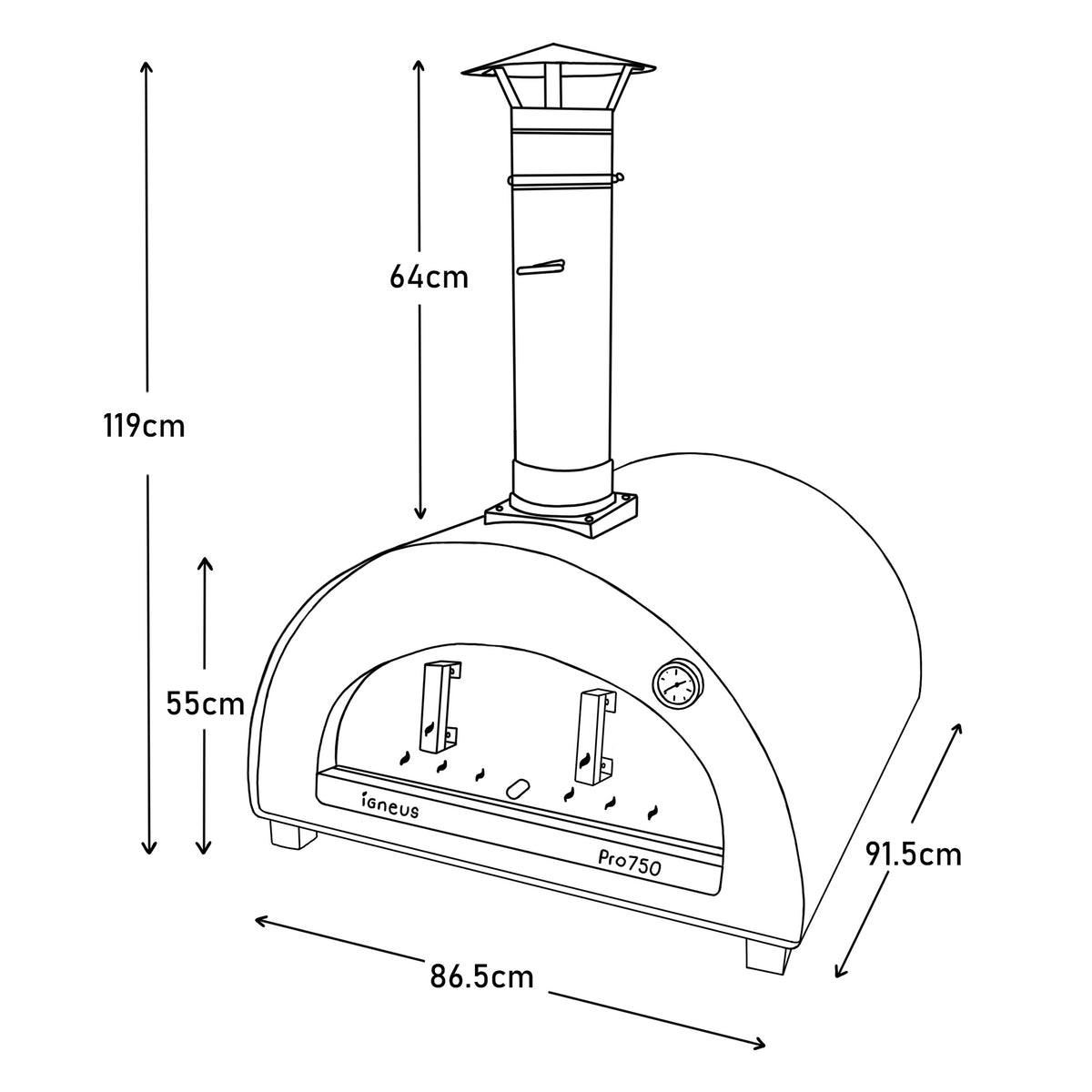 Igneus Pro 750 Wood Fired Pizza Oven - warriorgarden