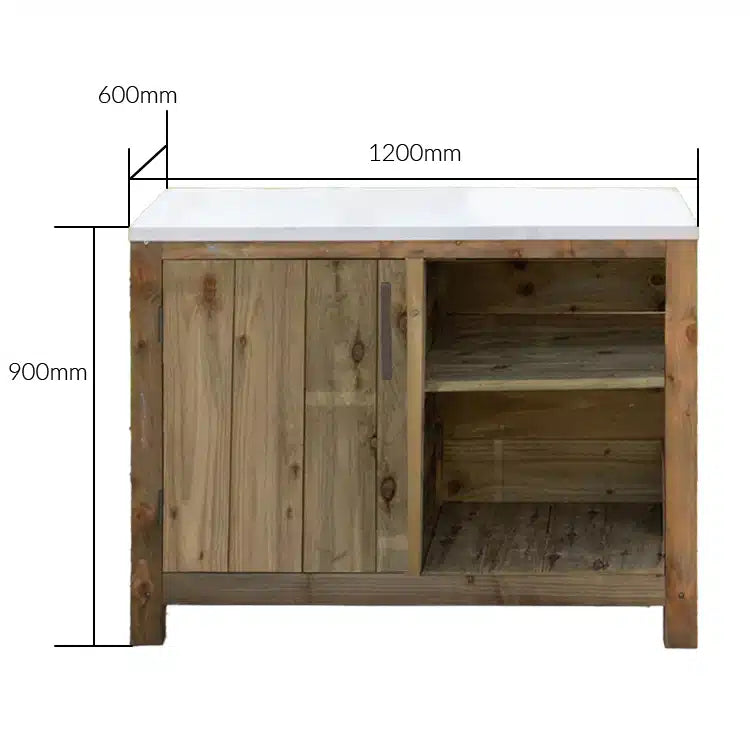Rustic Outdoor Kitchen Unit - Single door - warriorgarden